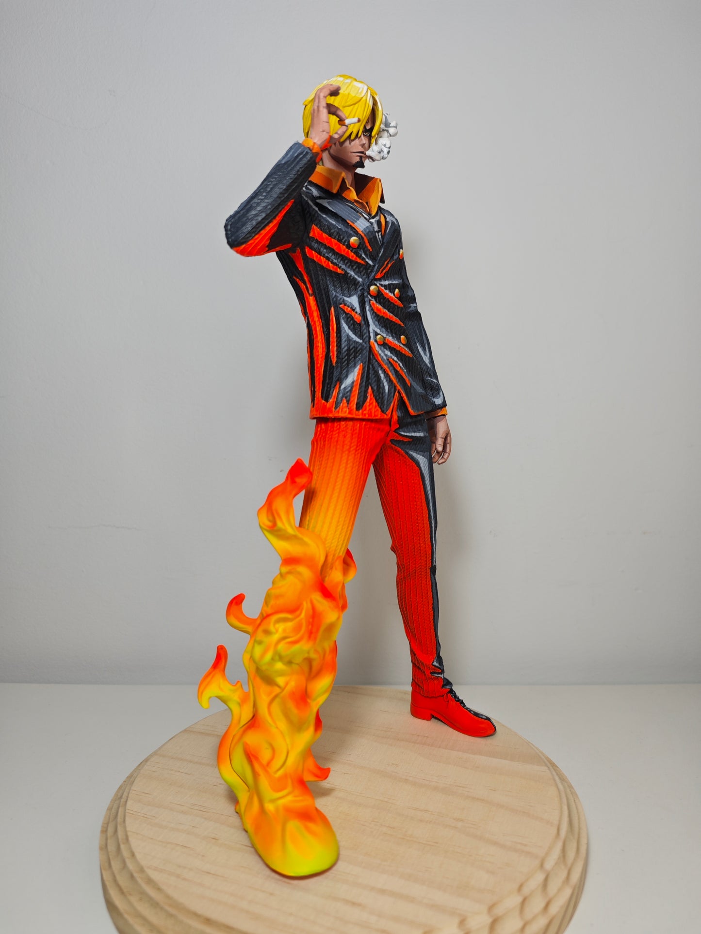 Figura Sanji de One Piece - pierna en llamas - Anime 2d Comic Color / Cel Shading Repaint