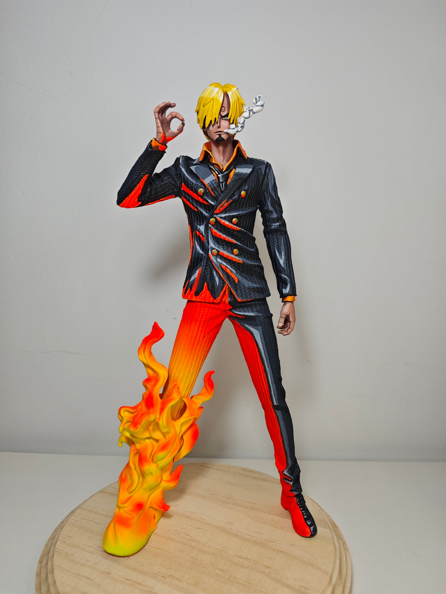 Figura Sanji de One Piece - pierna en llamas - Anime 2d Comic Color / Cel Shading Repaint